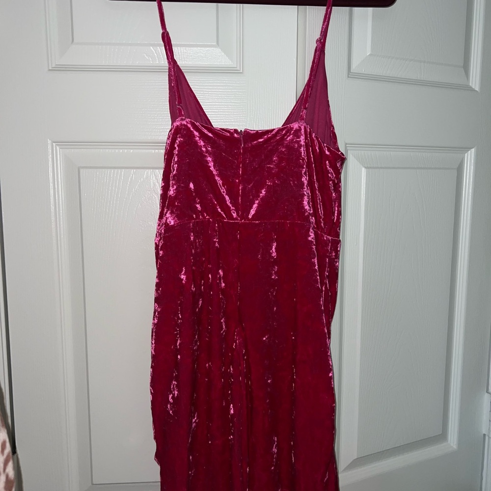 Lulu's Fuchsia Velvet Backless Dress - Picture 3 of 3